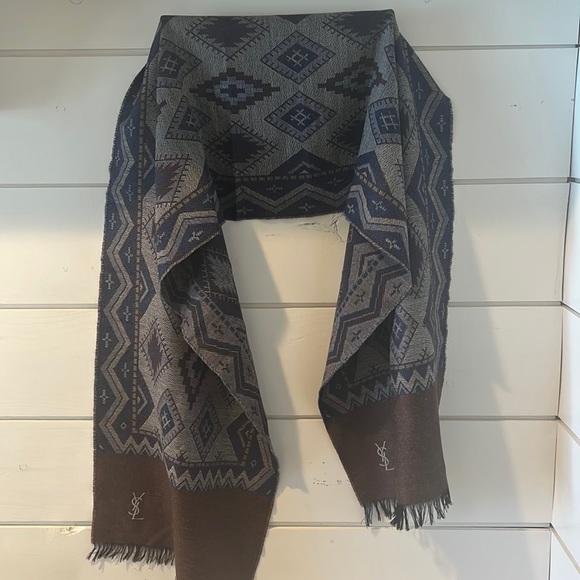 YSL Vintage Wool Rectangular Scarf/Wrap - Picture 2 of 9